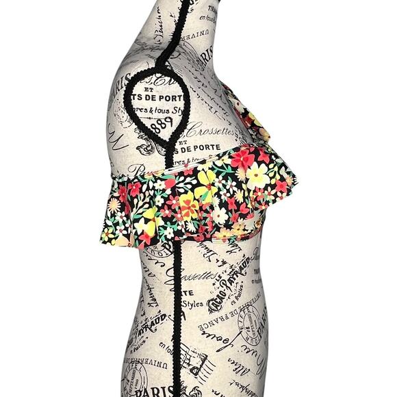 Lost + Wander (S) "Lush Adventure" Floral Ruffle One Shoulder Bikini Swim Top - Picture 4 of 9